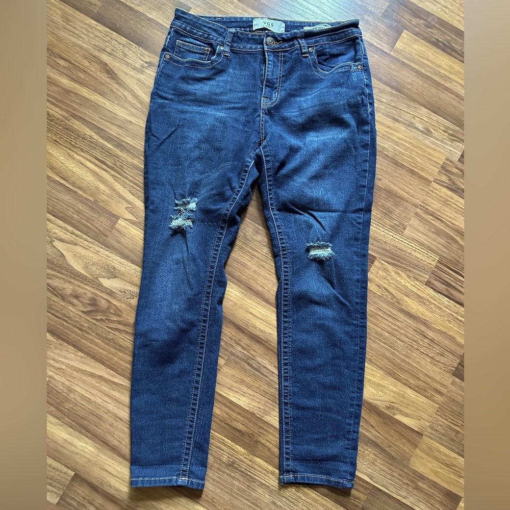 VGS Distressed Skinny Ankle Jeans Size 8